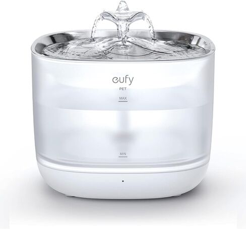 eufy Pet Water Fountain, SafeSip Pump Cat Water Fountain for Small Dogs and Cats, Dishwasher Safe Stainless Steel Cat Water Fountain, 3L Capacity, BPA-Free, Ultra-Quite, Easy to Clean in Saudi Arabia