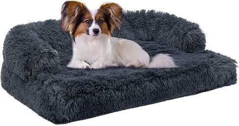 Dogs/Cats Curved Sofa Bed, Orthopedic Memory Foam Dog Bed, Removable Easy-Clean Cover Pet Bed, Couch Dog Beds for Small, Medium, Large Pets.L, Noble Grey. in Saudi Arabia