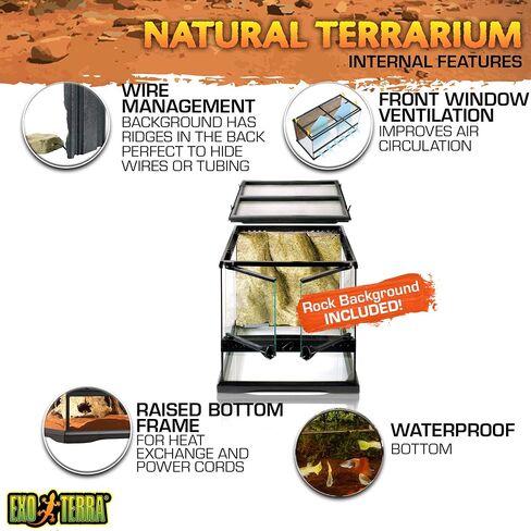 Exo Terra Glass Terrarium Kit, for Reptiles and Amphibians, Mini Wide, 12 x 12 x 12 Inches, PT2600A1 in Saudi Arabia