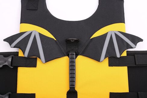 سترة نجاة للكلاب من Rozkitch كبيرة، سترة نجاة للكلاب للسباحة والقوارب، سترة نجاة للكلاب على شكل حورية البحر مع مقبض قابل للتمزق وقابلة للطفو وحافظة على ملابس الحيوانات الأليفة للكلاب على شاطئ حمام السباحة in Kuwait