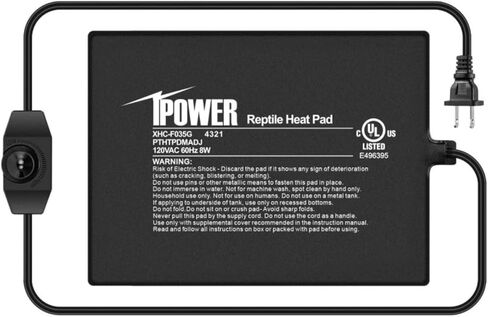 iPower 6 × 8 بوصة 8 واط حصيرة التدفئة الزواحف مع جهاز التحكم في درجة الحرارة تحت خزان وسادة الحرارة Terrarium للزواحف والبرمائيات، أسود in Kuwait