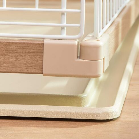 IRIS USA Furniture-Style Wooden Enclosed Pet Crate, Puppy Small Medium Dog Easy Cleaning Multi-Purpose Modern Wire Kennel, Dark Brown in Kuwait