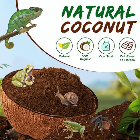 LEICHTEN جوز الهند جوز الهند الطوب الركيزة للزواحف، 3 قطع من ألياف جوز الهند العضوية الطبيعية الفراش الركيزة، امتصاص الرائحة للثعابين، السلاحف، سرطان الناسك، التنين الملتحي، أبو بريص، الضفادع in Kuwait