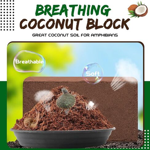 LEICHTEN جوز الهند جوز الهند الطوب الركيزة للزواحف، 3 قطع من ألياف جوز الهند العضوية الطبيعية الفراش الركيزة، امتصاص الرائحة للثعابين، السلاحف، سرطان الناسك، التنين الملتحي، أبو بريص، الضفادع in Kuwait