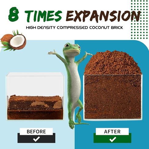 LEICHTEN جوز الهند جوز الهند الطوب الركيزة للزواحف، 3 قطع من ألياف جوز الهند العضوية الطبيعية الفراش الركيزة، امتصاص الرائحة للثعابين، السلاحف، سرطان الناسك، التنين الملتحي، أبو بريص، الضفادع in Kuwait