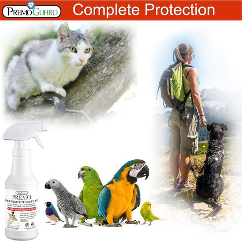 Pet Protector by Premo Guard 16 oz – Mite, Flea, Tick, & Mosquito Spray for Dogs, Cats, & Other Pets – Natural Plant Based Protection for Control, Prevention, & Treatment in Kuwait