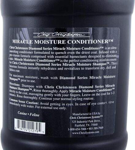 Chris Christensen Diamond Series Miracle Moisture Dog Conditioner, Groom Like a Professional, Pro-Vitamin Formula, Provides Maximum Moisture, Use on Both Dogs and Cats, Made in USA, 16 oz in Kuwait