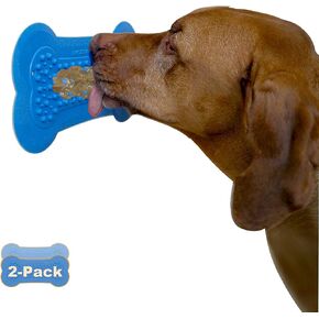 Lick Lick Pad Dog Accessories | Pet Shower Attachment | Dog Peanut Butter Lick Pad | Dog Bathing Station | Dog Bathing Supplies | Veterinarian Used | Suction to Wall | Large (Large - 2 Pack, Blue)