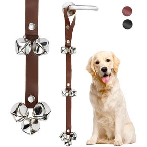 BORONG Leather Dog Bell for Door Potty Training Dogs Doorbells Buttons for Communication Pet Supplies (Brown) in Saudi Arabia