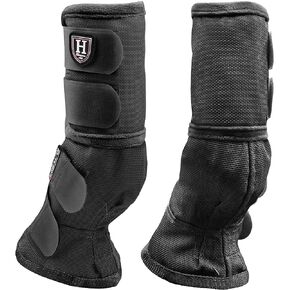 Harrison Howard Horse Fly Boots Perfect Contoured Fit Leg Guards Dense Mesh Boots with Ventilated Comfort Reliable Protection from Summer Elements Set of 2 Magenta Medium