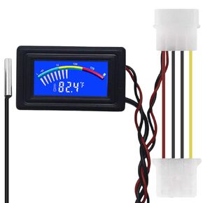 KETOTEK ميزان الحرارة الرقمي مقياس درجة الحرارة USB مزود الطاقة مع مسبار مستشعر لحوض السمك وحافظات الكمبيوتر وحاضنات الحاضنات وتسلق الحيوانات الأليفة فهرنهايت ودرجة مئوية شاشة LCD