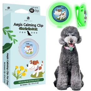 KN FLAX Aegis Calming Clip for Dogs (Glow-in-The-Dark), Anxiety Relief Pheromone Diffuser [Made in Korea], Lasts 60 Days, Reducing Stress During Loud Noises and Separation for All Sized Dog (for U)