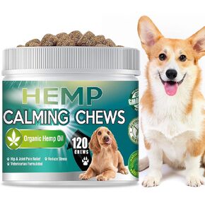 Hemp Calming Chews for Dogs, Dog Calming Treats, 100% Golden Ratio of Natural Ingredients, Composure & Relaxation for Everyday Stress, Separation, Barking in Kuwait