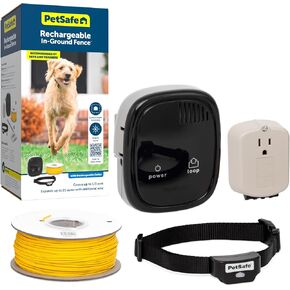 PetSafe Rechargeable In-Ground Pet Fence for Dogs and Cats Over 5lb - from The Parent Company of Invisible Fence Brand - Waterproof Collar with Tone and Static Correction
