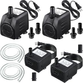 4 عبوات من مضخة مياه غاطسة صغيرة من Dreyoo، قطعتان من المضخات الصغيرة بقدرة 95 جيجا في الساعة 5 وات مع قطعتين من أنابيب بطول 3.3 قدم، وقطعتين من مضخة مياه نافورة بقدرة 400 جيجا في الساعة 25 وات مع 6 فوهات لحوض السمك وخزان الأسماك والبركة والزراعة المائية  in Kuwait