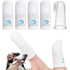 Pet Toothbrush for Small to Large Dogs Cats,Soft High Grade Finger Toothbrush,Teeth Oral Cleaning,Dental Care, 1 Set for Two Fingers White (6)