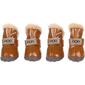 أحذية ZEKOO للكلاب، أحذية أستراليا للحيوانات الأليفة مضادة للانزلاق، شتوية دافئة ومضادة للانزلاق، أحذية رياضية مقاومة للاهتراء (2، بني) in Kuwait