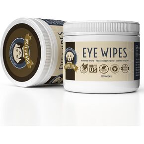 Dog Eye Wipes - Tear Stain Remover Hypoallergenic Made in The US Natural Eye Wipes for Dogs, Non-Irritant - with Aloe and Chamomile - Eye Wipes for Small Dogs for Discharge and Crust