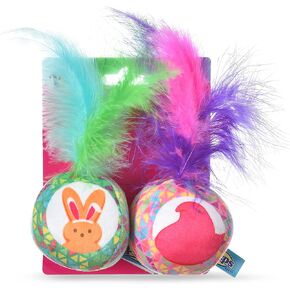 Peeps for Pets Jingle Bell Catnip Toys, 2 Pack in Assorted Colors | Feather Cat Toys with Bell and Catnip from | 2 Pack Fabric Plush Cat Toys