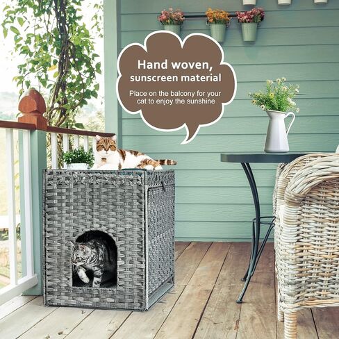 Cat Litter Box Enclosure with Door, Hidden Cat Washroom Furniture in Kuwait
