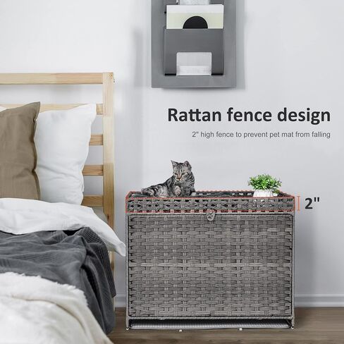 Cat Litter Box Enclosure with Door, Hidden Cat Washroom Furniture in Kuwait
