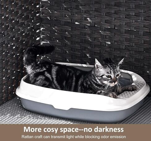 Cat Litter Box Enclosure with Door, Hidden Cat Washroom Furniture in Kuwait