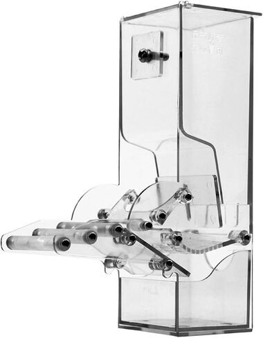 No Split Bird Seed Feeder for Cage,Parrot Automatic Foraging Systems Food Feeding Station with Perch,Heavty Acrylic,One-Step Moulding in Kuwait