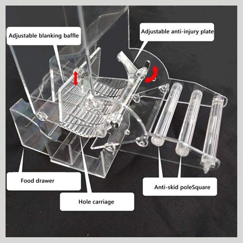 No Split Bird Seed Feeder for Cage,Parrot Automatic Foraging Systems Food Feeding Station with Perch,Heavty Acrylic,One-Step Moulding in Kuwait