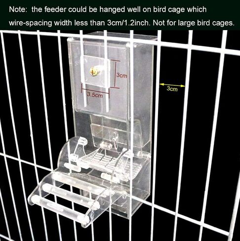 No Split Bird Seed Feeder for Cage,Parrot Automatic Foraging Systems Food Feeding Station with Perch,Heavty Acrylic,One-Step Moulding in Kuwait