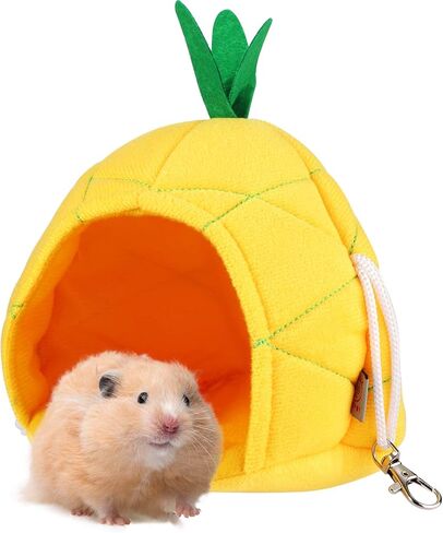 قطعتان من الأرجوحة على شكل أناناس، سرير منزل الهامستر الناعم، حيوانات صغيرة معلقة، قفص منزل الهامستر، أرجوحة عش الحيوانات الأليفة، ملحقات قفص الحيوانات الأليفة لخنزير غينيا، الفئران شينشيلا، الحيوانات الأليفة الصغيرة، النوم واللعب in Kuwait