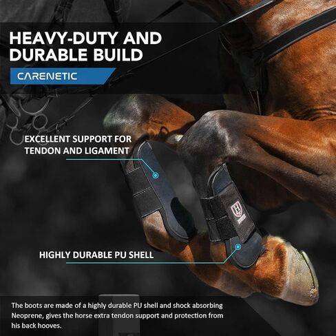 حذاء Harrison Howard Horse Tendon مفتوح من الأمام/حذاء Fetlock للأحذية الواقية للحصان للقفز، مجموعة من 4 قطع لركوب الخيل in Kuwait