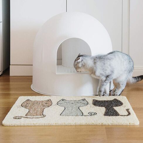 Cat Litter Mat,Super Cute Cat Feeding Placemat for Puppy Pet Food Catching,Water-Resistant,Durable and Easy to Clean. in Kuwait