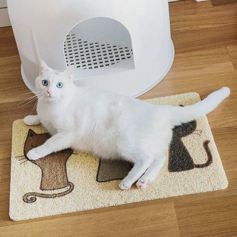 Cat Litter Mat,Super Cute Cat Feeding Placemat for Puppy Pet Food Catching,Water-Resistant,Durable and Easy to Clean. in Kuwait