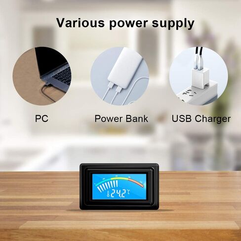 KETOTEK ميزان الحرارة الرقمي مقياس درجة الحرارة USB مزود الطاقة مع مسبار مستشعر لحوض السمك وحافظات الكمبيوتر وحاضنات الحاضنات وتسلق الحيوانات الأليفة فهرنهايت ودرجة مئوية شاشة LCD in Saudi Arabia