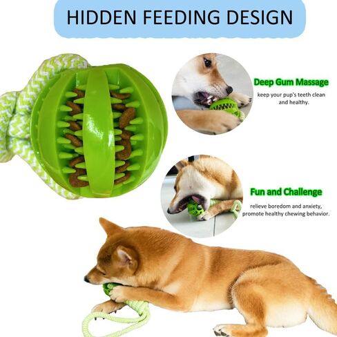 العاب مضغ للكلاب من نيشنج، 3 قطع من العاب كرات الحبل للجلب والشد للسلالات الكبيرة/المتوسطة، لعبة تسنين تفاعلية لتوزيع المكافآت، لعبة مضغ للجراء غير سامة in Kuwait