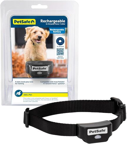 سياج الحيوانات الأليفة القابل لإعادة الشحن من PetSafe للكلاب والقطط التي يزيد وزنها عن 5 أرطال - من الشركة الأم للعلامة التجارية INVISIBLE FENCE - طوق مقاوم للماء مع تصحيح لوني وثابت in Kuwait