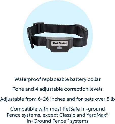 سياج الحيوانات الأليفة القابل لإعادة الشحن من PetSafe للكلاب والقطط التي يزيد وزنها عن 5 أرطال - من الشركة الأم للعلامة التجارية INVISIBLE FENCE - طوق مقاوم للماء مع تصحيح لوني وثابت in Kuwait