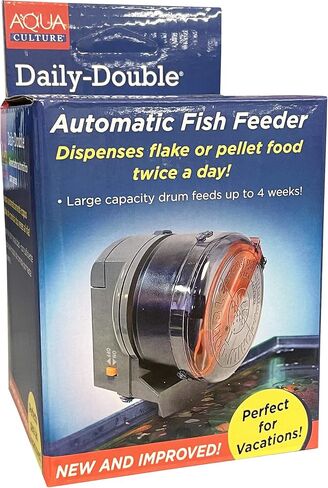 Aqua Culture Daily-Double Automatic Fish Feeder Aquarium Food Fish Battery Power in Saudi Arabia