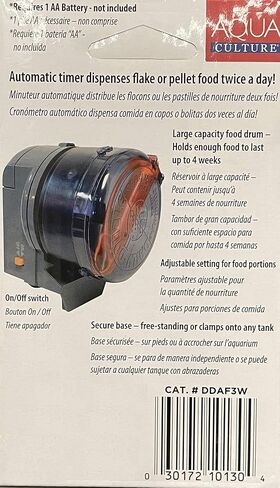Aqua Culture Daily-Double Automatic Fish Feeder Aquarium Food Fish Battery Power in Saudi Arabia