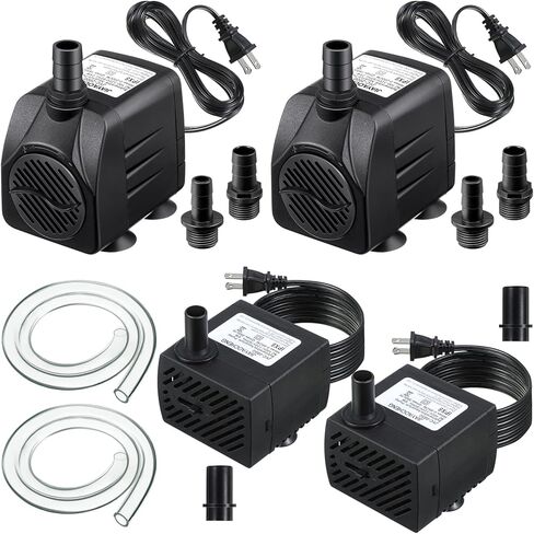 4 عبوات من مضخة مياه غاطسة صغيرة من Dreyoo، قطعتان من المضخات الصغيرة بقدرة 95 جيجا في الساعة 5 وات مع قطعتين من أنابيب بطول 3.3 قدم، وقطعتين من مضخة مياه نافورة بقدرة 400 جيجا في الساعة 25 وات مع 6 فوهات لحوض السمك وخزان الأسماك والبركة والزراعة المائية  in Kuwait