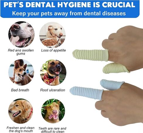 MoiiLavin Pet Toothbrush for Small Dogs Cats Large Dogs Finger Toothbrush in Saudi Arabia