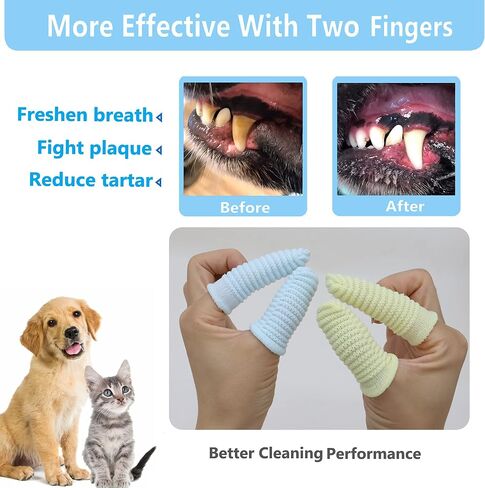 MoiiLavin Pet Toothbrush for Small Dogs Cats Large Dogs Finger Toothbrush in Saudi Arabia