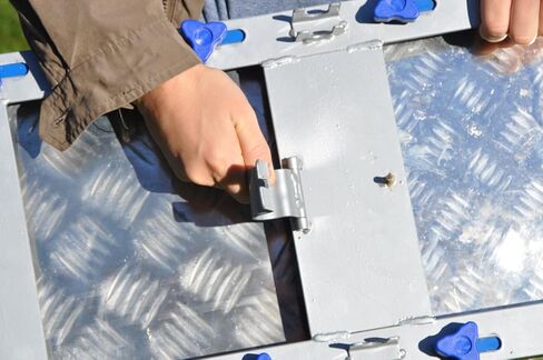 Cool Runners 12' Aluminum and Steel Dog Agility Teeter with Rubber Skin, Blue, Yellow, and Red 2-Part in Kuwait