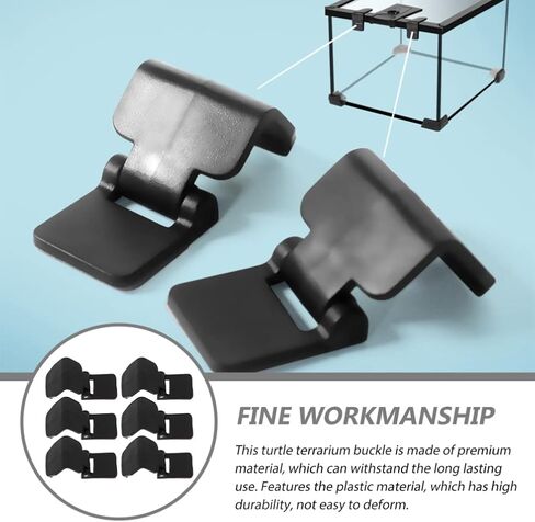 VILLCASE Food Containers Reptile Feeding Tank, 6pcs Plastic Tortoise Breeding Tank Lock Buckle, Glass Turtle Terrarium Lock Buckles Anti-Escape for Aquariums Fish Tank Reptile Box Plastic Containers in Kuwait