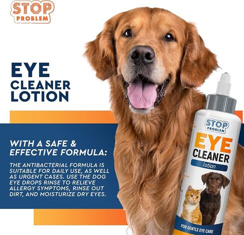 All Pets Eye Wash Drops for Relieve Pink Eye, Allergies Symptoms, Infections & Runny, Dry Eyes - Pain-Free Treatment Helps Prevent Abrasions, Irritations & Conjunctivitis in Saudi Arabia