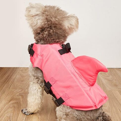 Dog Life Jacket- Preserver with Adjustable Belt, Pet Swimming Shark Jacket for Short Nose Dog (pug,Bulldog,Poodle,Bull Terrier,Labrador) (XS, Blue) in Saudi Arabia