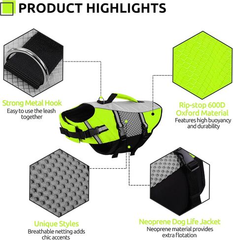 Queenmore Dog Life Vest for Swimming, Puppy Life Jacket for Small Dogs in Kuwait