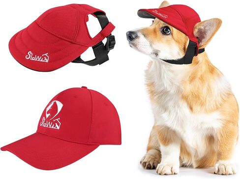 SlowTon Dog Baseball Cap - 2 Pack Matching Owner and Dog Hat with Ear Holes, UV Protection Dog Sun Hat Visor Puppy Family Matching Hat for Small Medium Large Dogs Outdoor Birthday Gift (Blue, S) in Kuwait
