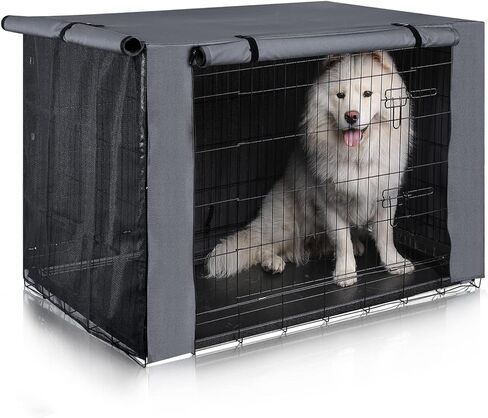 Durable Dog Crate Cover-Water Resistant Breathing Lightweight 600D Polyester Fits for 36 42 48 Inches Wire Pet Kennel Covers (42 Inch) in Kuwait