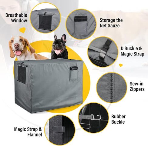 Durable Dog Crate Cover-Water Resistant Breathing Lightweight 600D Polyester Fits for 36 42 48 Inches Wire Pet Kennel Covers (42 Inch) in Kuwait
